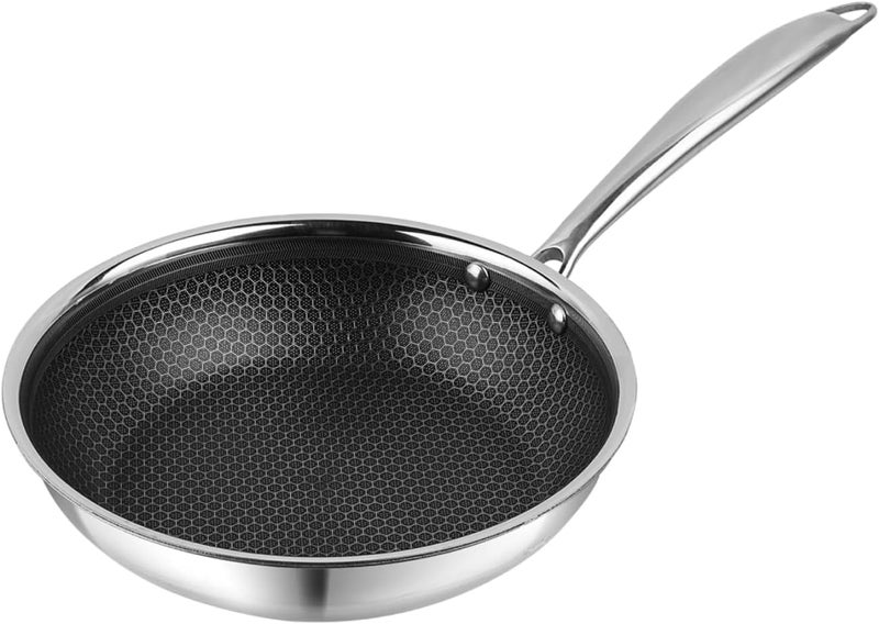 Tabakh مقلاة فينود بلاتينيوم برو على شكل خلية نحل – 22 سم، فولاذ مقاوم للصدأ ثلاثي الطبقات، سطح غير لاصق، متوافقة مع الحث - Image 1